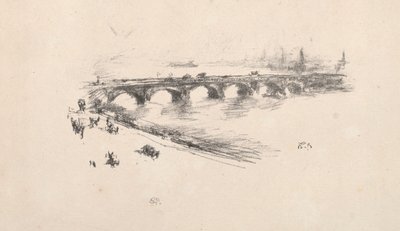 Kväll, Little Waterloo Bridge, 1896. av James Abbott McNeill Whistler