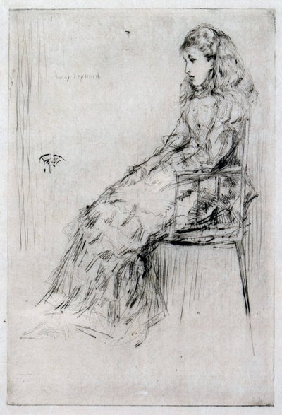 Fanny Leyland, ca 1874 (torrnål) av James Abbott McNeill Whistler