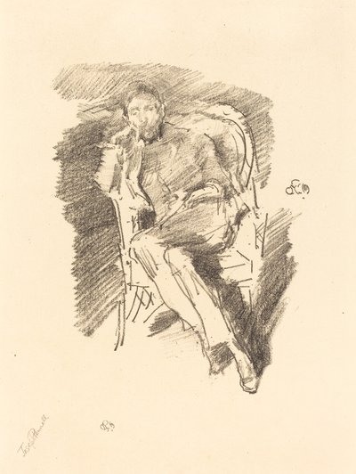 Firelight: Joseph Pennell, nr 2, 1896. av James Abbott McNeill Whistler