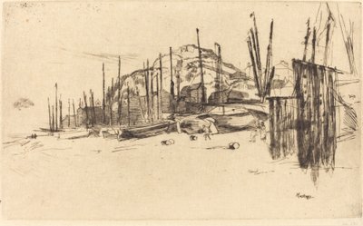 Fiskebåtar, Hastings, 1877. av James Abbott McNeill Whistler