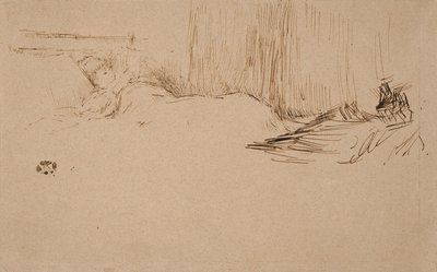 Flickan läser i sängen, ca 1882 av James Abbott McNeill Whistler