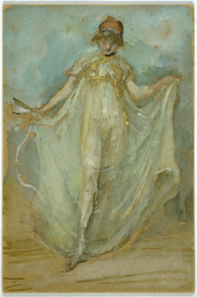 Grönt och blått: Dansaren, ca 1893 av James Abbott McNeill Whistler