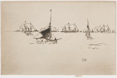 Hennes Majestäts flotta: Afton, 1887. av James Abbott McNeill Whistler