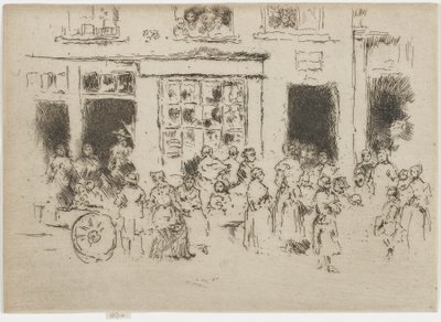 High Street, Bryssel, 1887 (etsning på papper) av James Abbott McNeill Whistler