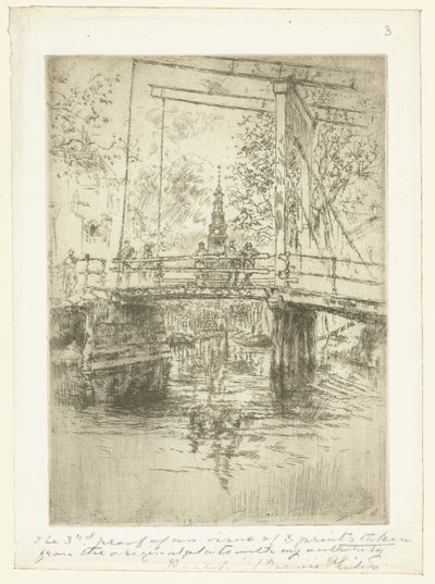 Liten vindbro i Amsterdam Little Drawbridge, Amsterdam av James Abbott McNeill Whistler