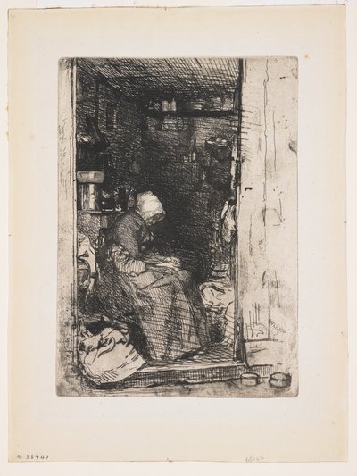 Den gamla trasiga kvinnan ur Tolv etsningar efter naturen av James Abbott McNeill Whistler