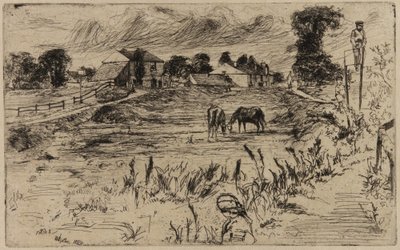 Landskap med hästar, 1859. av James Abbott McNeill Whistler
