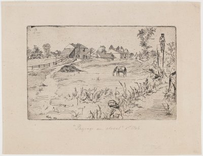 Landskap med hästar, 1859. av James Abbott McNeill Whistler