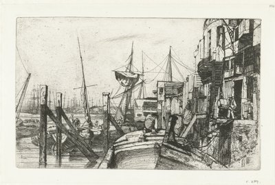 Limehouse Sexton etsningar av scener om Themsen och andra ämnen (serietitel) av James Abbott McNeill Whistler