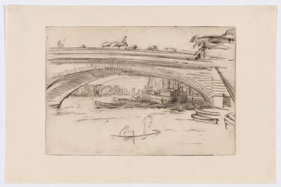 London Bridge, ca 1875 (torrnål; bläck på papper) av James Abbott McNeill Whistler