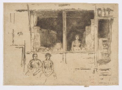 Melon Shop, Hounsditch, ca 1886-88 (etsning; bläck på papper) av James Abbott McNeill Whistler