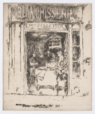 Mme Pelletier, Blanchisserie, Paris, ca 1892-93 (etsning; bläck på papper) av James Abbott McNeill Whistler