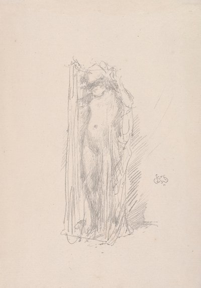 Modelldrapering, 1890. av James Abbott McNeill Whistler