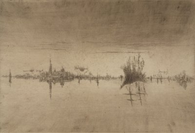 Nocturne, 1879-80 (etsning och torrnål) av James Abbott McNeill Whistler