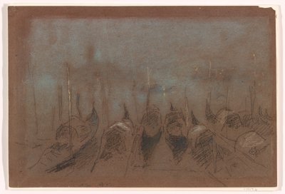 Nocturne, San Giorgio, 1880 (krita på gråbrunt papper) av James Abbott McNeill Whistler