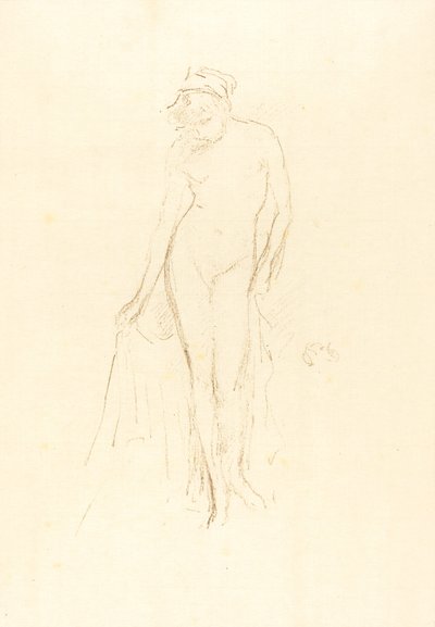 Nakenmodell, stående, ca. 1891. av James Abbott McNeill Whistler