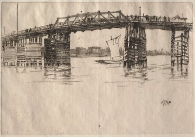 Gamla Battersea Bridge. av James Abbott McNeill Whistler