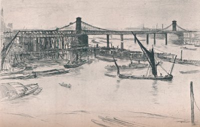 Old Hungerford Bridge, 1861, 1903 av James Abbott McNeill Whistler
