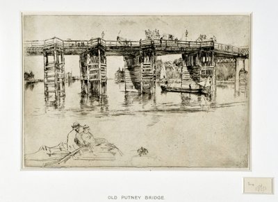Gamla Putney Bridge av James Abbott McNeill Whistler