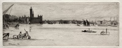 Old Westminster Bridge, 1871. av James Abbott McNeill Whistler