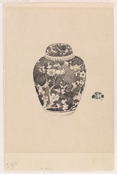 Oviform ingefärsburk med klockformat lock, 1878. av James Abbott McNeill Whistler