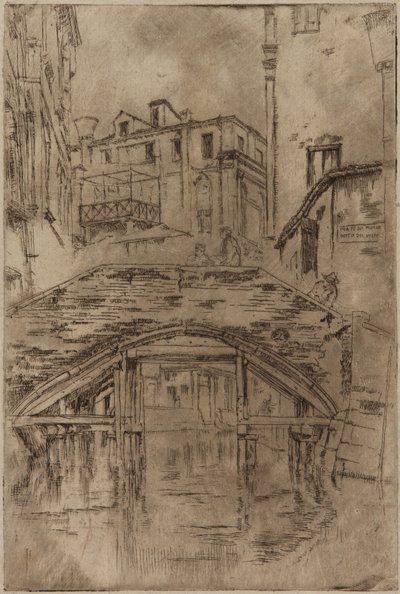 Ponte del Piovan, 1879-1880. av James Abbott McNeill Whistler