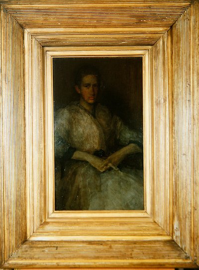 Porträtt av Ellen Sturgis Hooper, ca 1890 (olja på träpanel) (se även 419723) av James Abbott McNeill Whistler