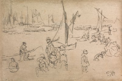 Portsmouth Children, från en uppsättning av tolv etsningar med titeln The Naval Review, 1887 av James Abbott McNeill Whistler