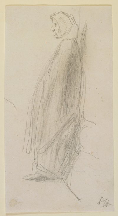 Profilskiss av en gammal kvinna stående, 1858. av James Abbott McNeill Whistler