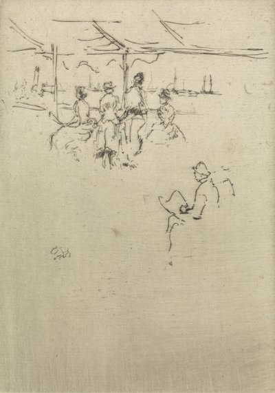 Ryde Pier, from a set of twelve etchings entitled The Naval Review, 1887  av James Abbott McNeill Whistler