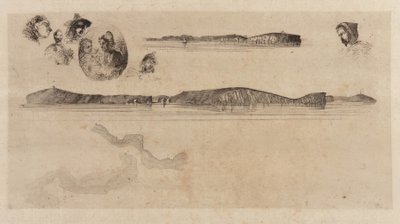 Skisser på kustmätningsplattan, 1854. av James Abbott McNeill Whistler