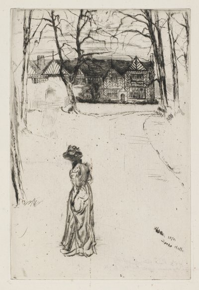 Speke Hall, No. 1, 1870 (etsning och spets på papper) av James Abbott McNeill Whistler