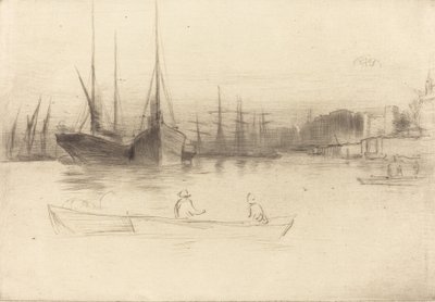Ångbåtar utanför tornet, 1875. av James Abbott McNeill Whistler