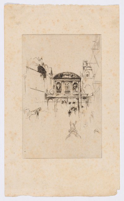 Temple Bar, ca 1877 (etsning och torrnål; bläck på papper) av James Abbott McNeill Whistler