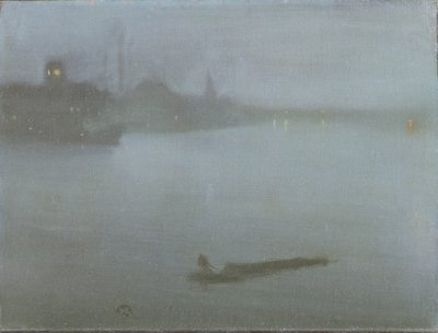 Thames - Nocturne in Blue and Silver, c.1872/8 (olja på duk) av James Abbott McNeill Whistler
