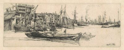 Thames Warehouses, 1859. av James Abbott McNeill Whistler