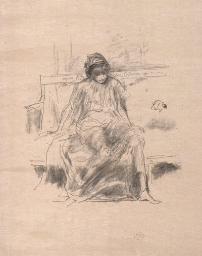 Den draperade figuren sittande, 1893. av James Abbott McNeill Whistler