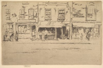 Fiskaffären, upptagen Chelsea Fish Shop, Chelsea, 1886-87. av James Abbott McNeill Whistler