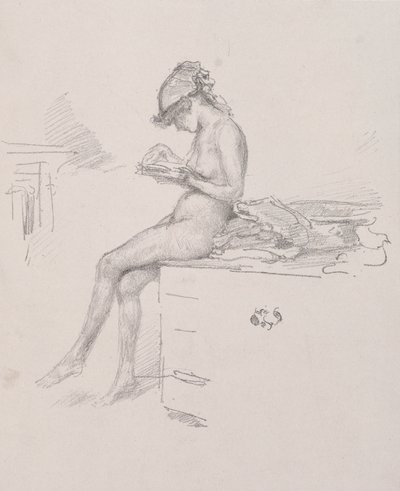 Den lilla nakenmodellläsningen, 1890. av James Abbott McNeill Whistler