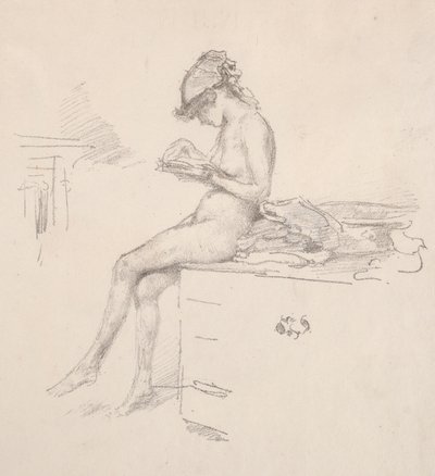 Den lilla nakenmodellläsningen, 1890. av James Abbott McNeill Whistler