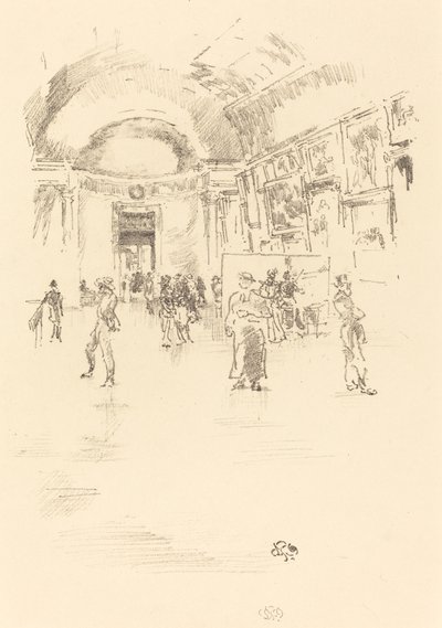 The Long Gallery, Louvren, 1894. av James Abbott McNeill Whistler