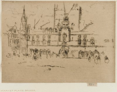 Marknaden, Brygge, 1887. av James Abbott McNeill Whistler