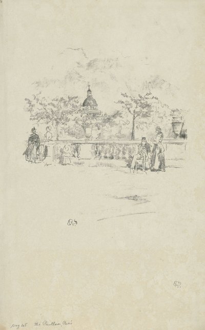 Pantheon, från terrassen i Luxembourgträdgården av James Abbott McNeill Whistler