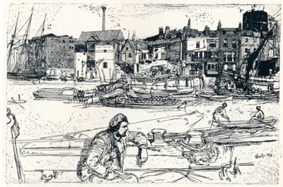 The Pool of London, 1859, 1904 av James Abbott McNeill Whistler
