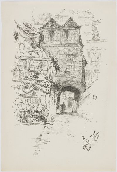 Prästens hus, Rouen, 1894-95 (lito på papper) av James Abbott McNeill Whistler