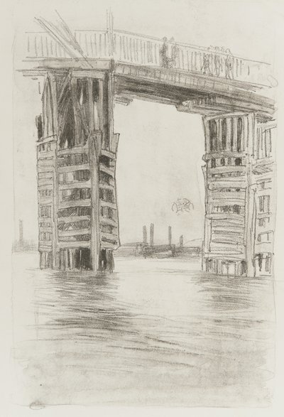 The Tall Bridge, 1878 (lithotint på papper) av James Abbott McNeill Whistler