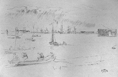 Themsen mot Erith, c1877, 1904 av James Abbott McNeill Whistler