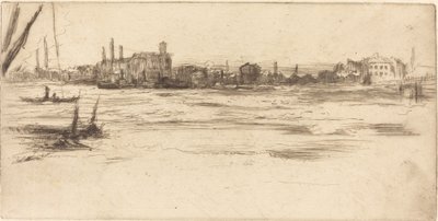 Den oroliga Themsen, ca. 1875. av James Abbott McNeill Whistler