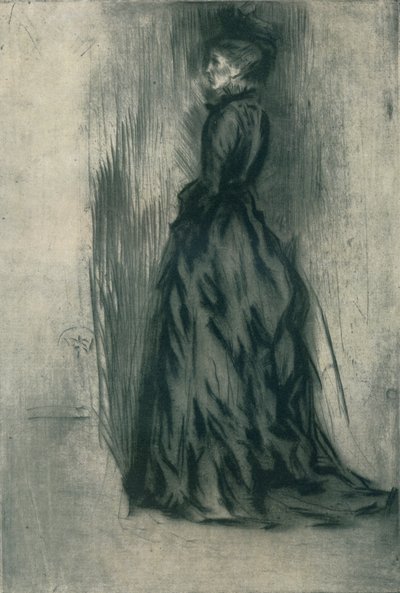 Sammetsklänningen Frances Leyland, c1873, 1904 av James Abbott McNeill Whistler