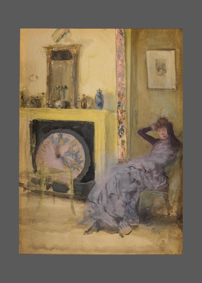 Det gula rummet, ca 1883-84 (akvarell och gouache på kartong av James Abbott McNeill Whistler